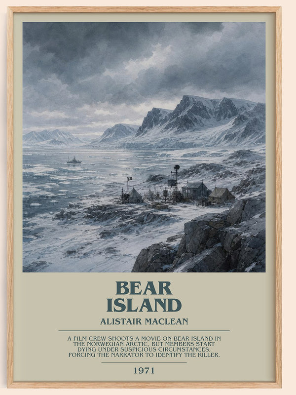 Bear Island bookish book poster by Alistair MacLean – framed literary art print