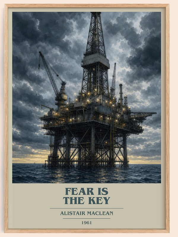 Fear Is the Key book cover book poster by Alistair MacLean – framed literary art print