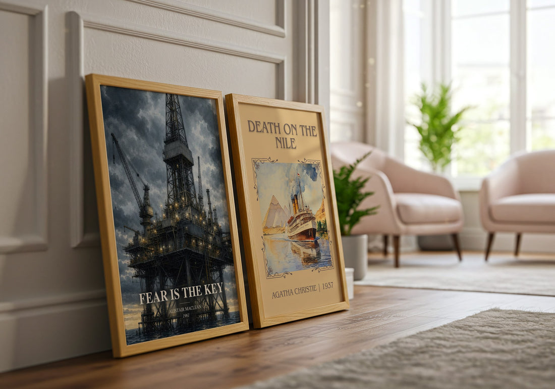 Fear Is the Key watercolour print framed by window – literary home decor