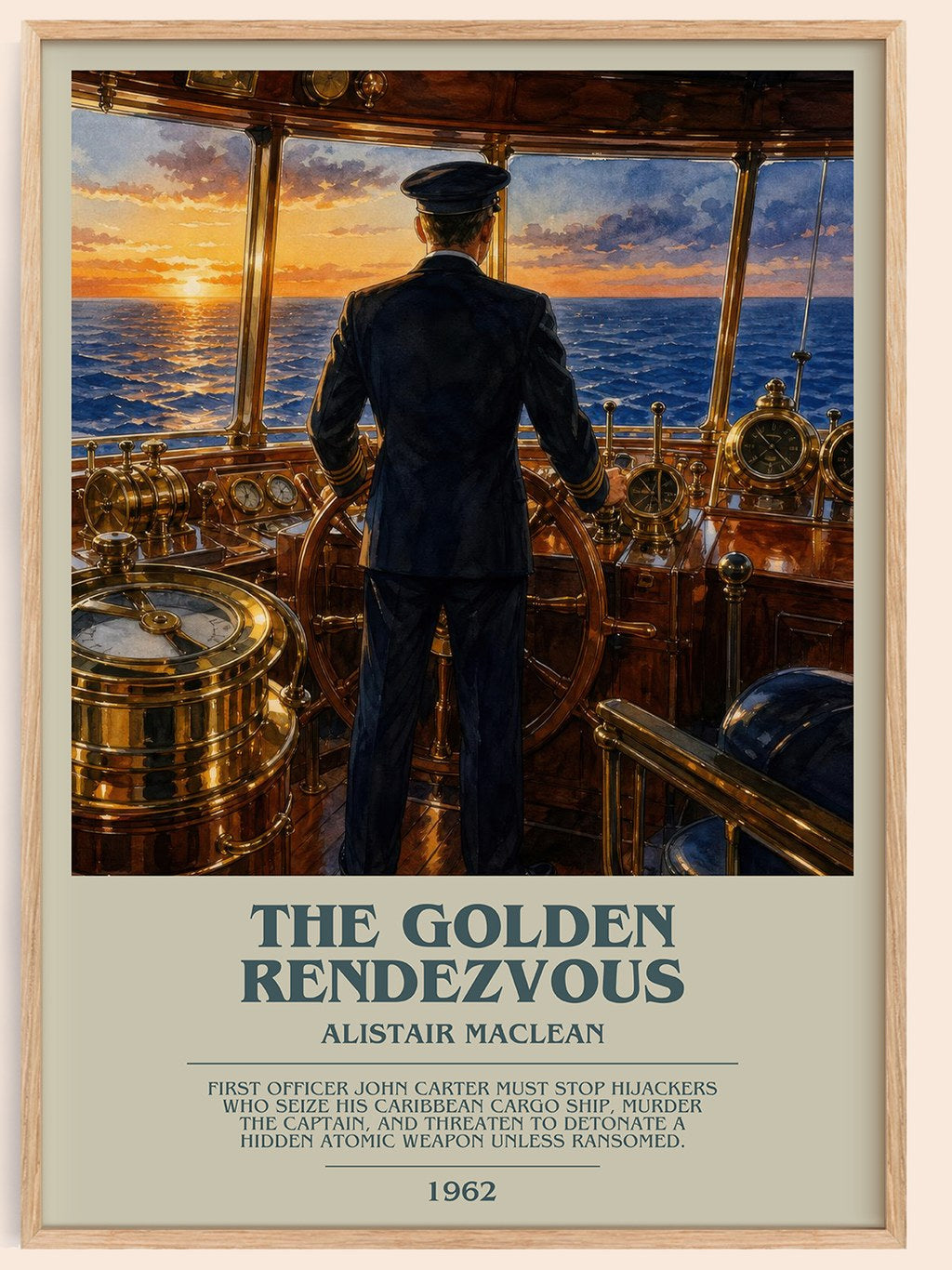 The Golden Rendezvous bookish book poster by Alistair MacLean – framed literary art print