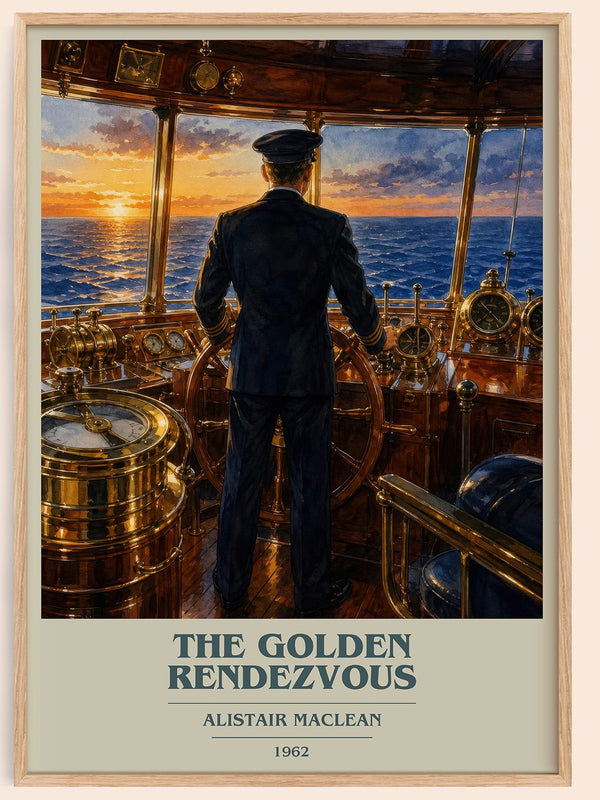 The Golden Rendezvous book cover book poster by Alistair MacLean – framed literary art print