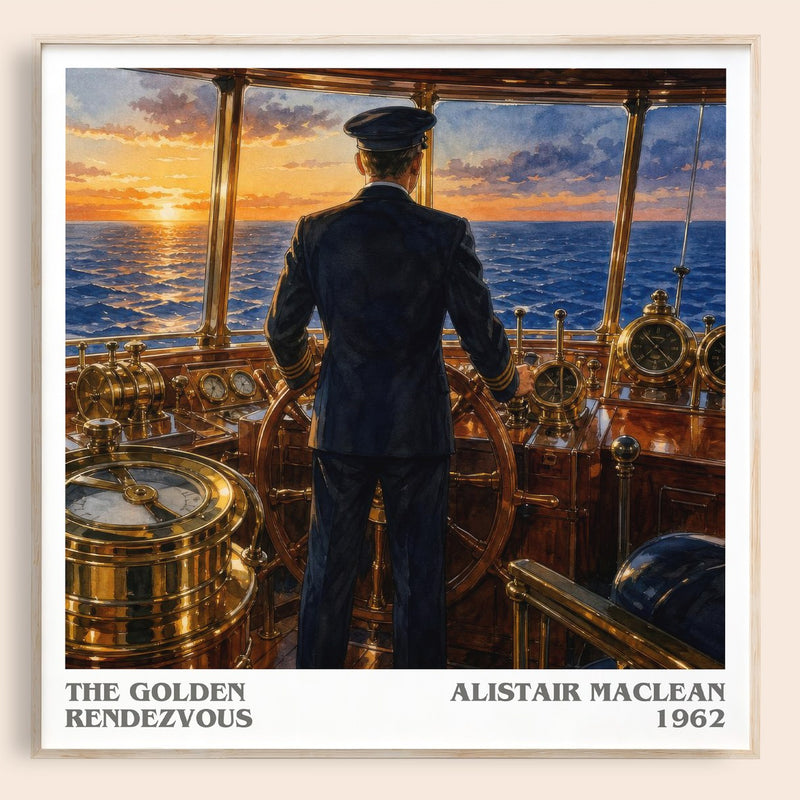 The Golden Rendezvous literary book poster by Alistair MacLean – framed literary art print