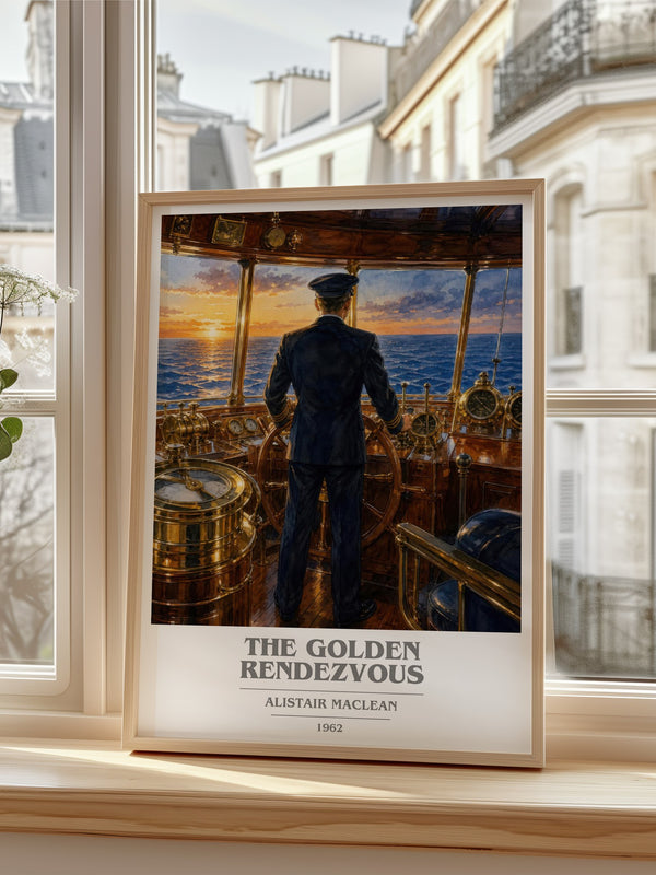 The Golden Rendezvous book cover poster colour and style options – Alistair MacLean book art