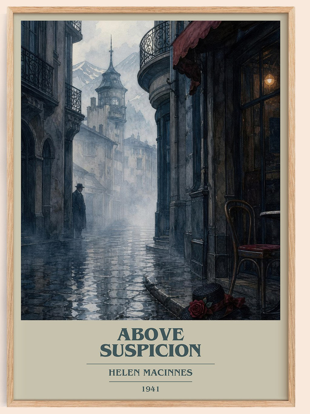 Above Suspicion book cover book poster by Helen MacInnes – framed literary art print