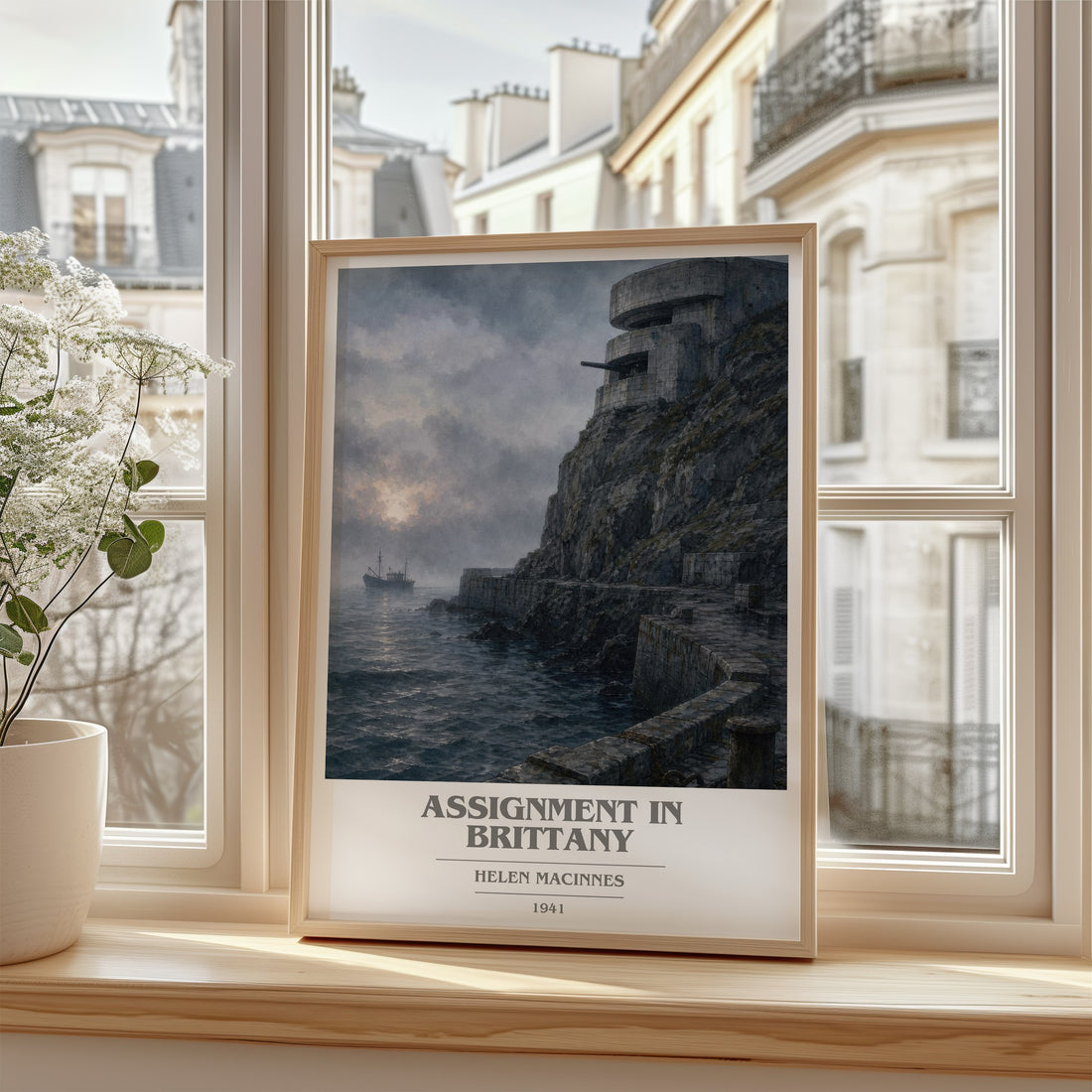Assignment in Brittany book cover poster colour and style options – Helen MacInnes book art