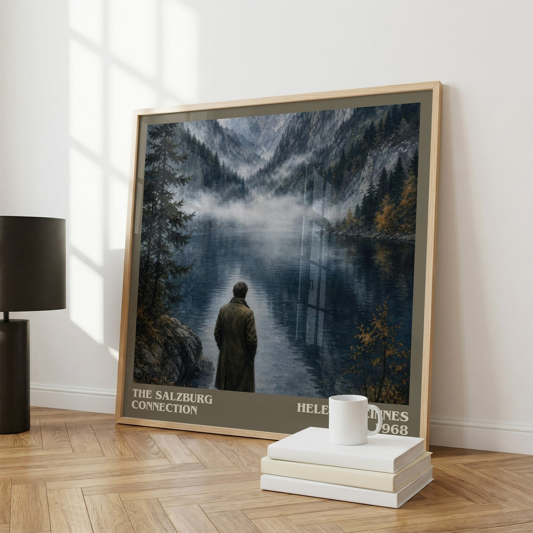 The Salzburg Connection literary print framed by window – literary home decor