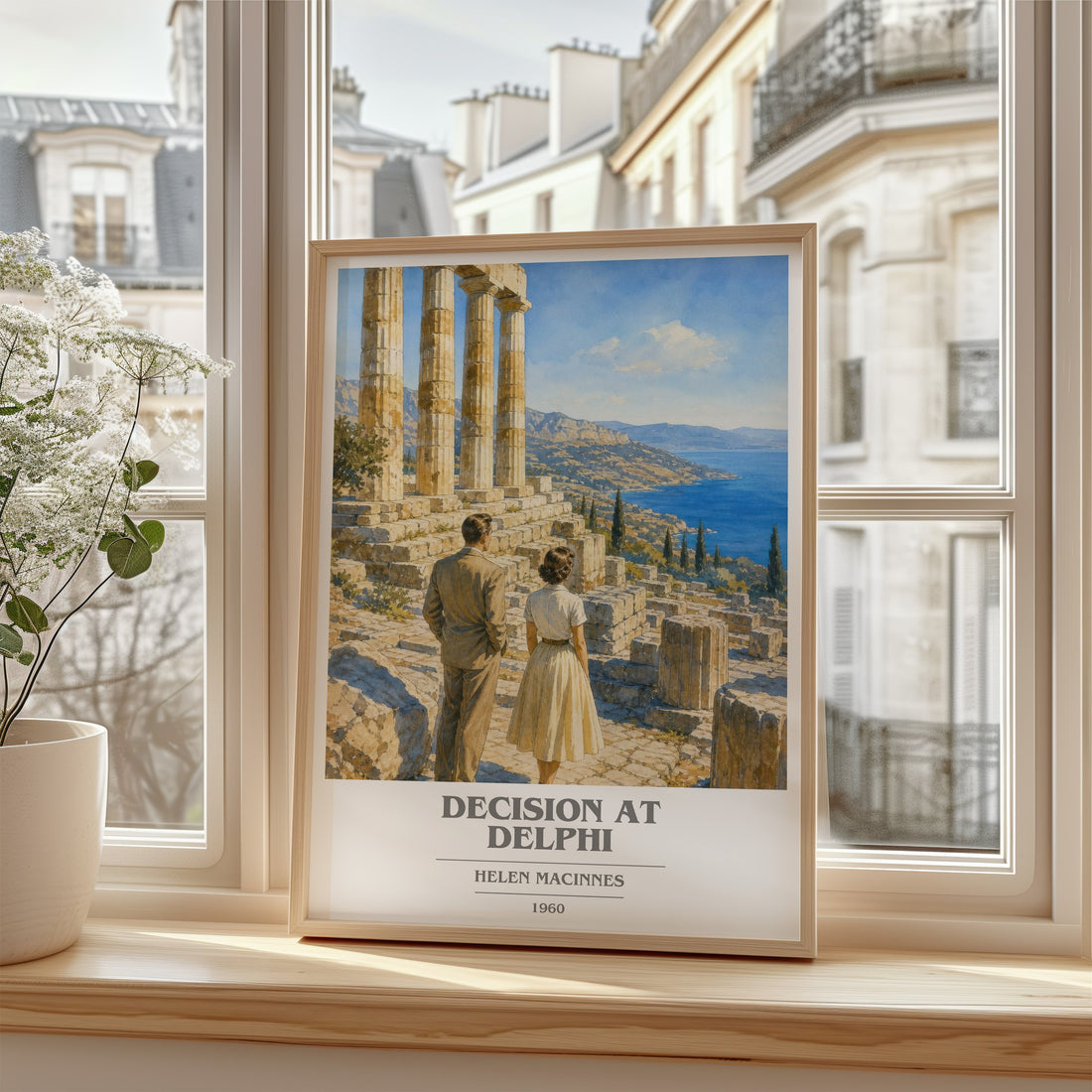 Decision at Delphi book cover poster colour and style options – Helen MacInnes book art