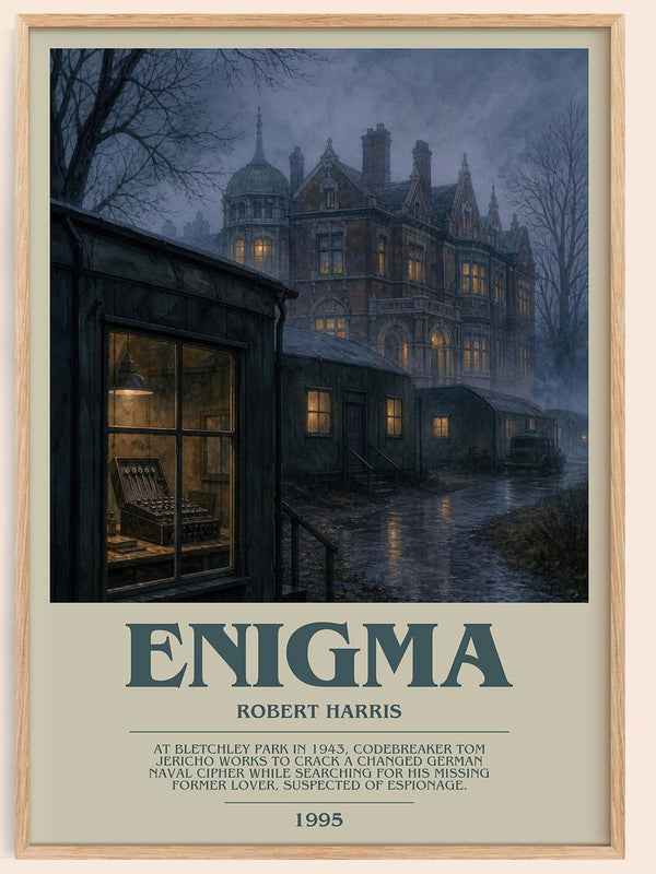 Enigma bookish book poster by Robert Harris – framed literary art print