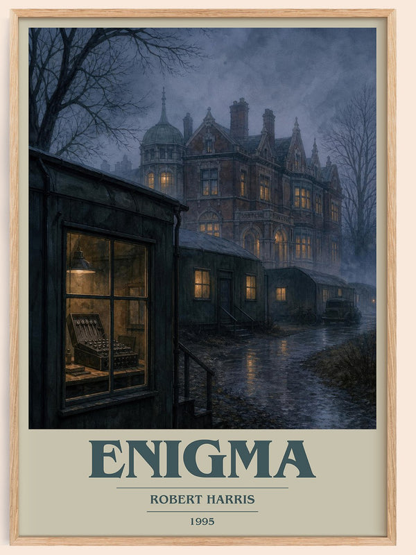 Enigma book cover book poster by Robert Harris – framed literary art print