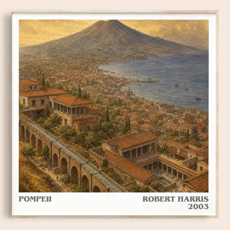 Pompeii literary book poster by Robert Harris – framed literary art print