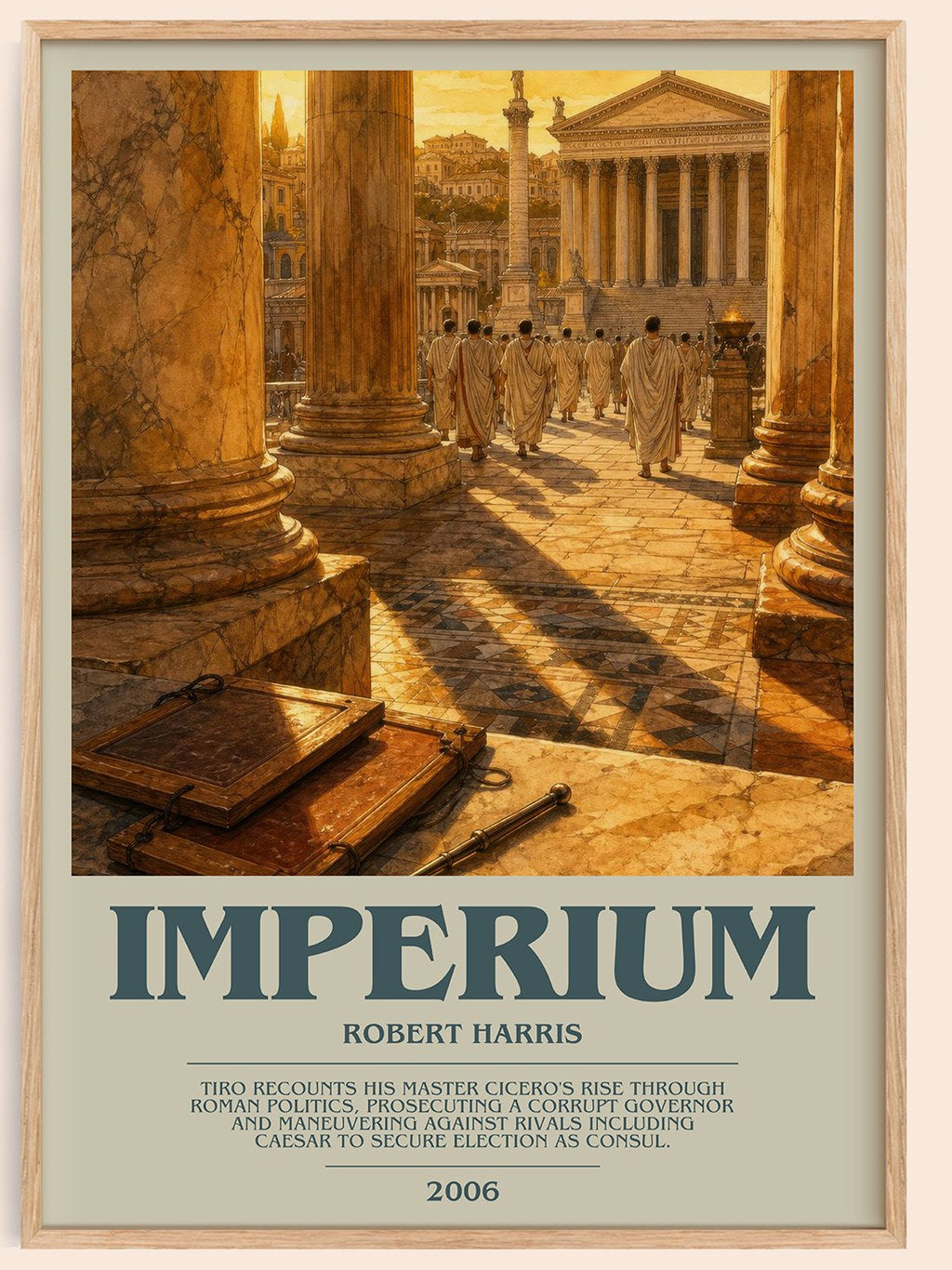 Imperium bookish book poster by Robert Harris – framed literary art print