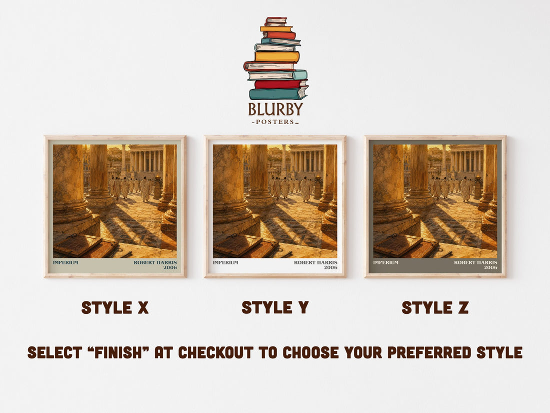 Imperium literary print in frame leaning in hallway – historical fiction wall art (mockup)