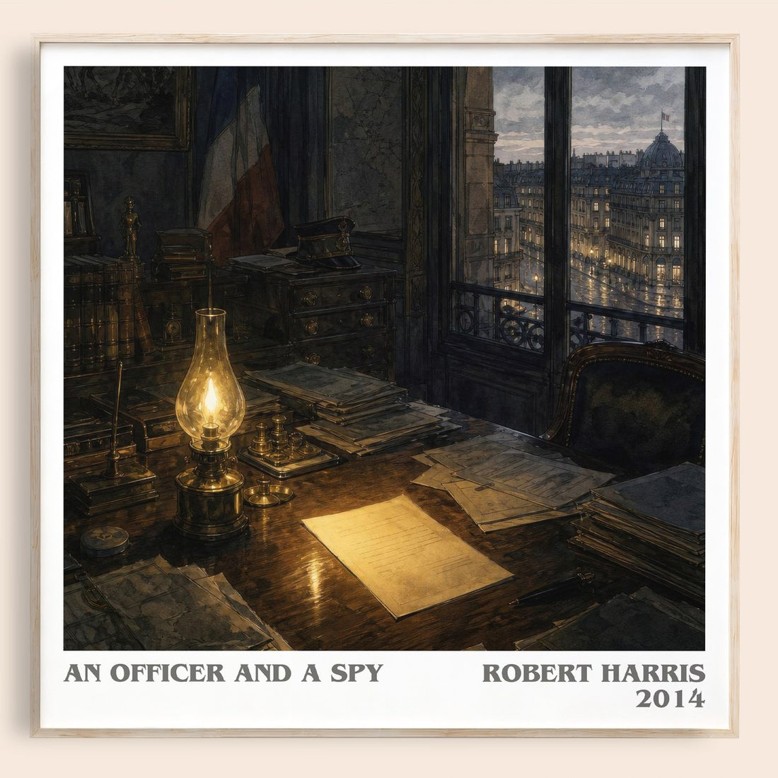 An Officer and a Spy literary book poster by Robert Harris – framed literary art print