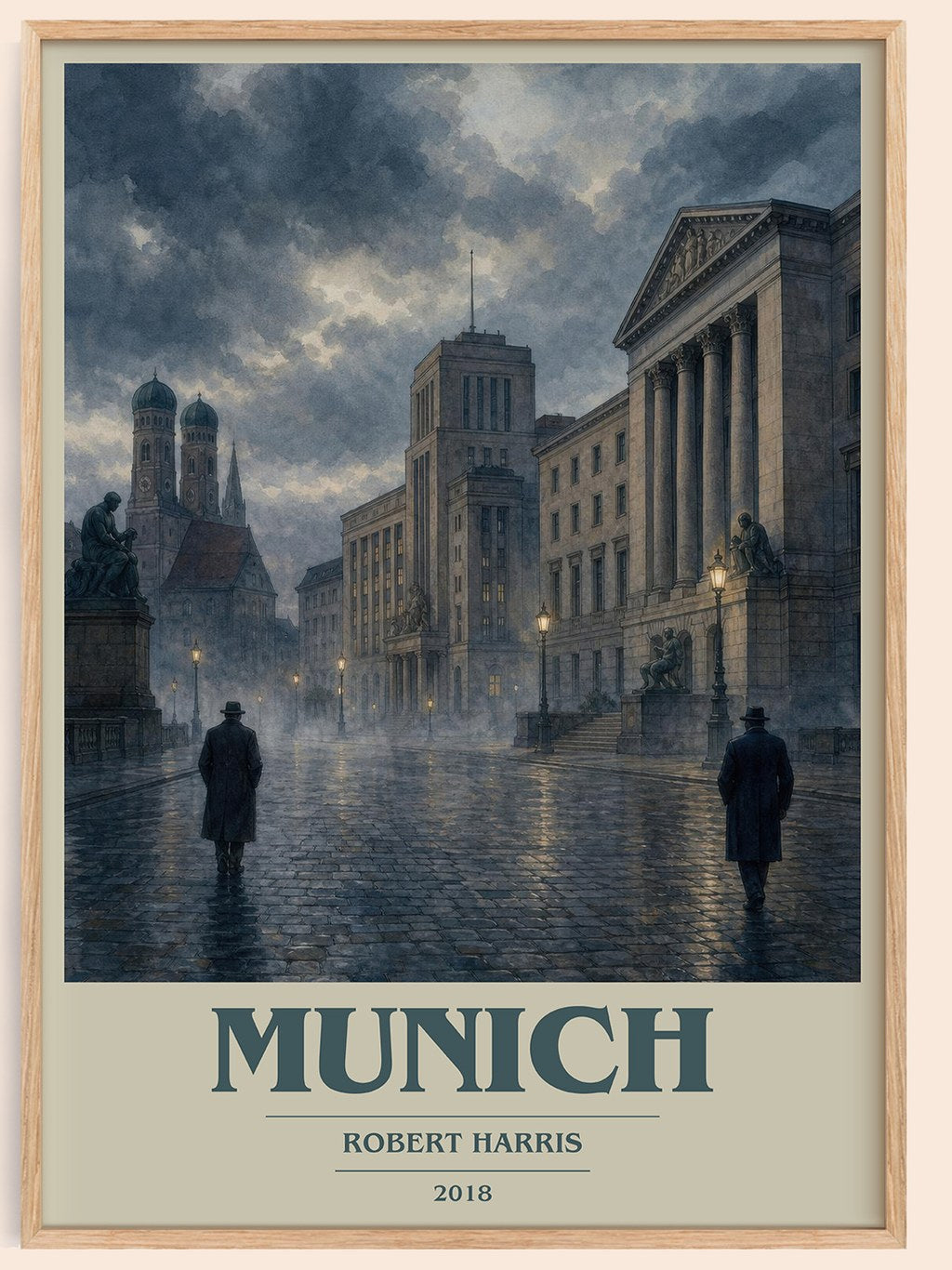 Munich book cover book poster by Robert Harris – framed literary art print