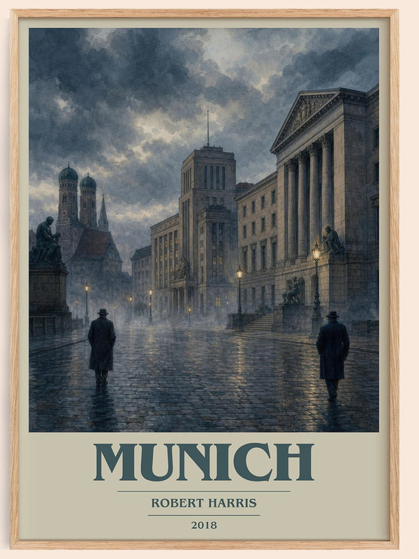 Munich book cover book poster by Robert Harris – framed literary art print