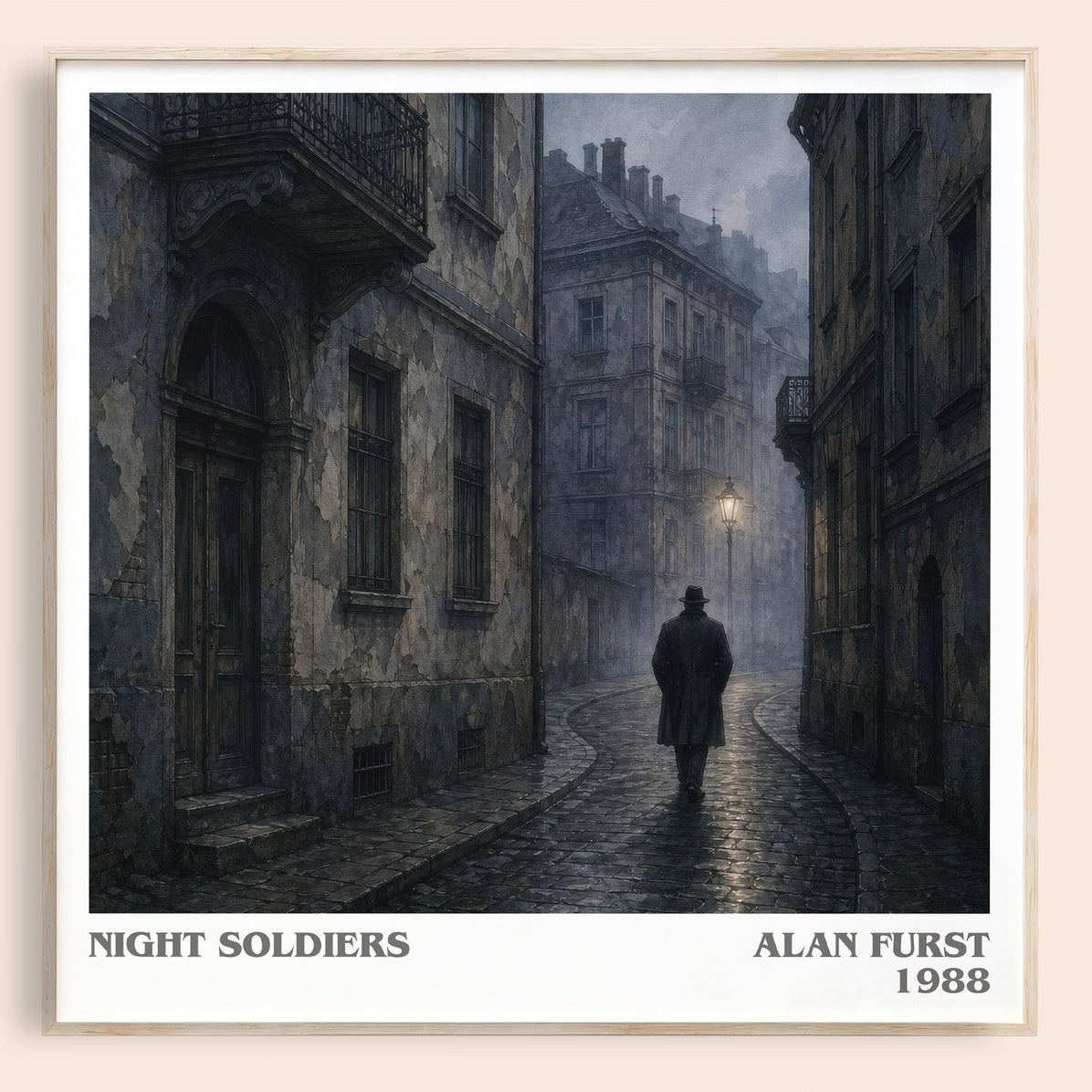 Night Soldiers literary book poster by Alan Furst – framed literary art print