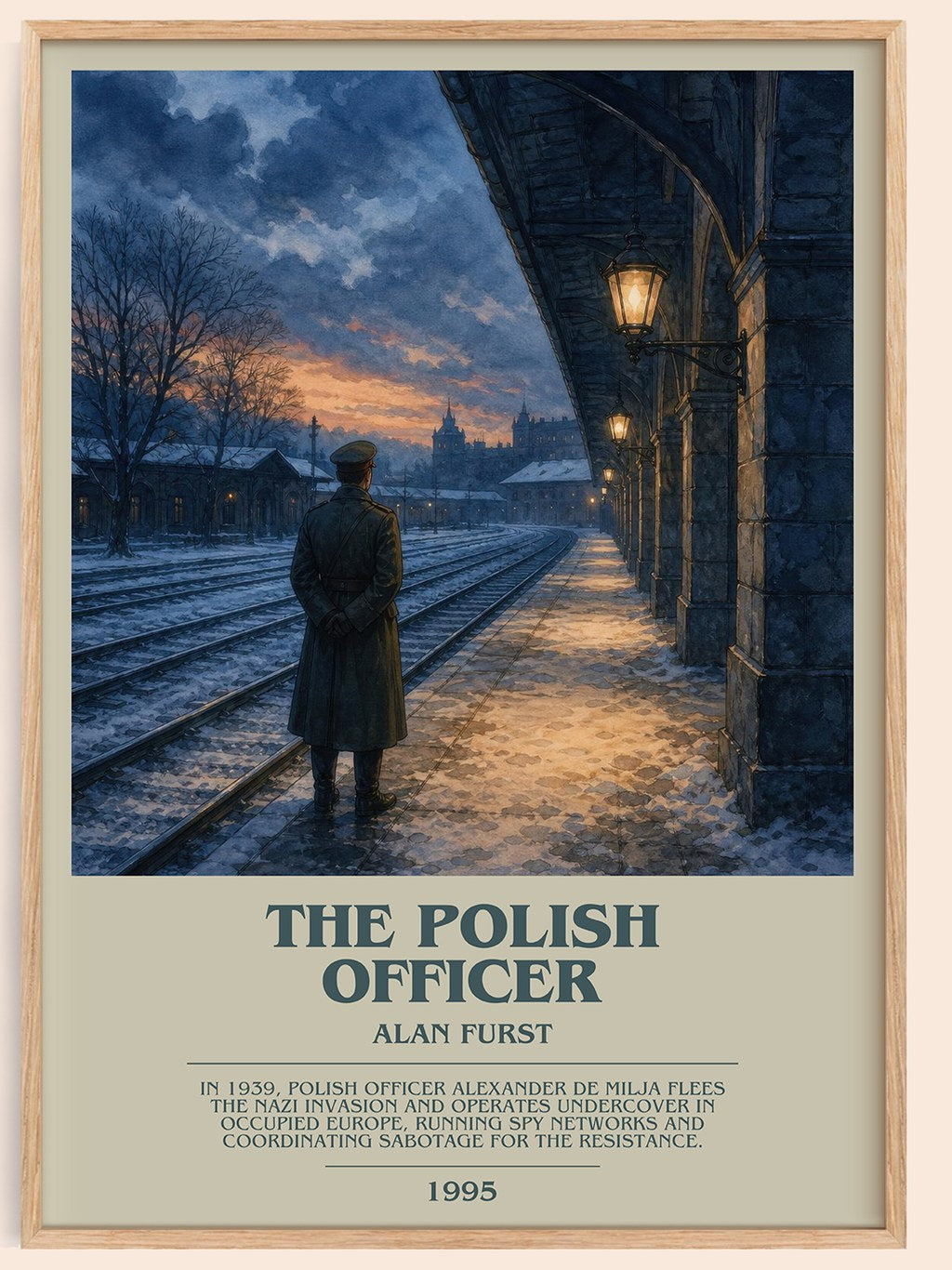 The Polish Officer bookish book poster by Alan Furst – framed literary art print