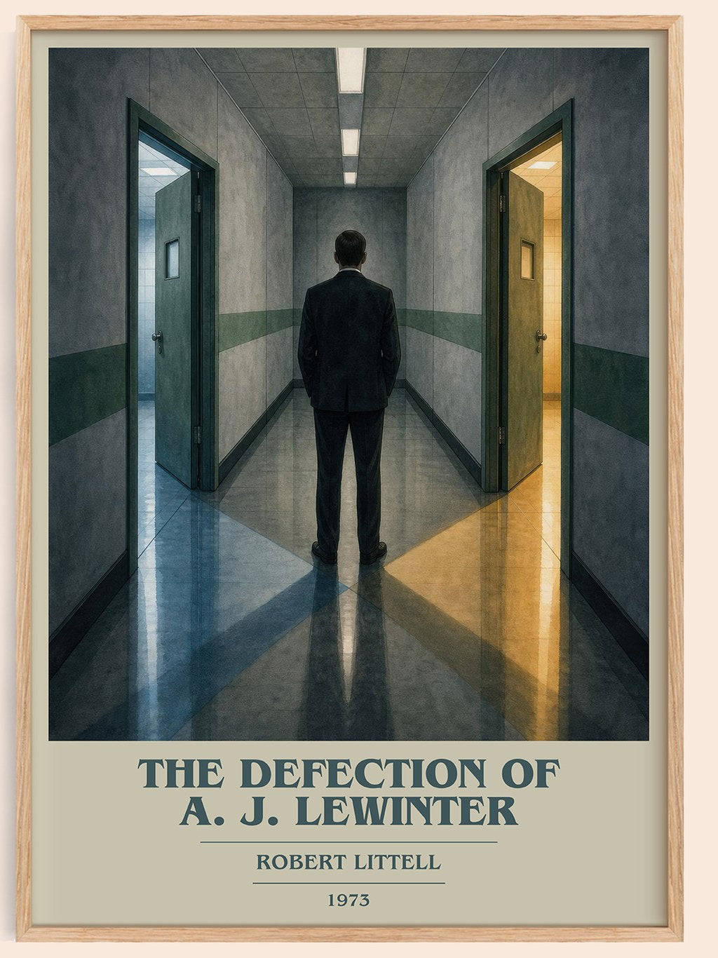 The Defection of A. J. Lewinter book cover book poster by Robert Littell – framed literary art print