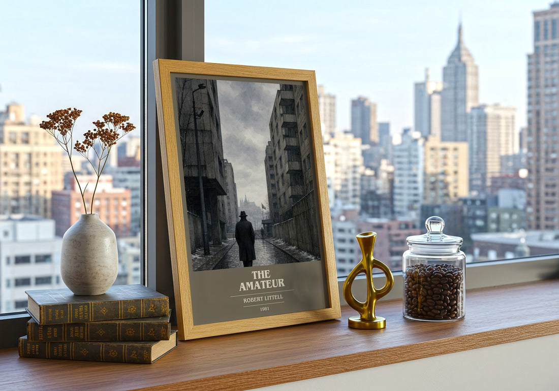 The Amateur book cover print framed by window – literary home decor