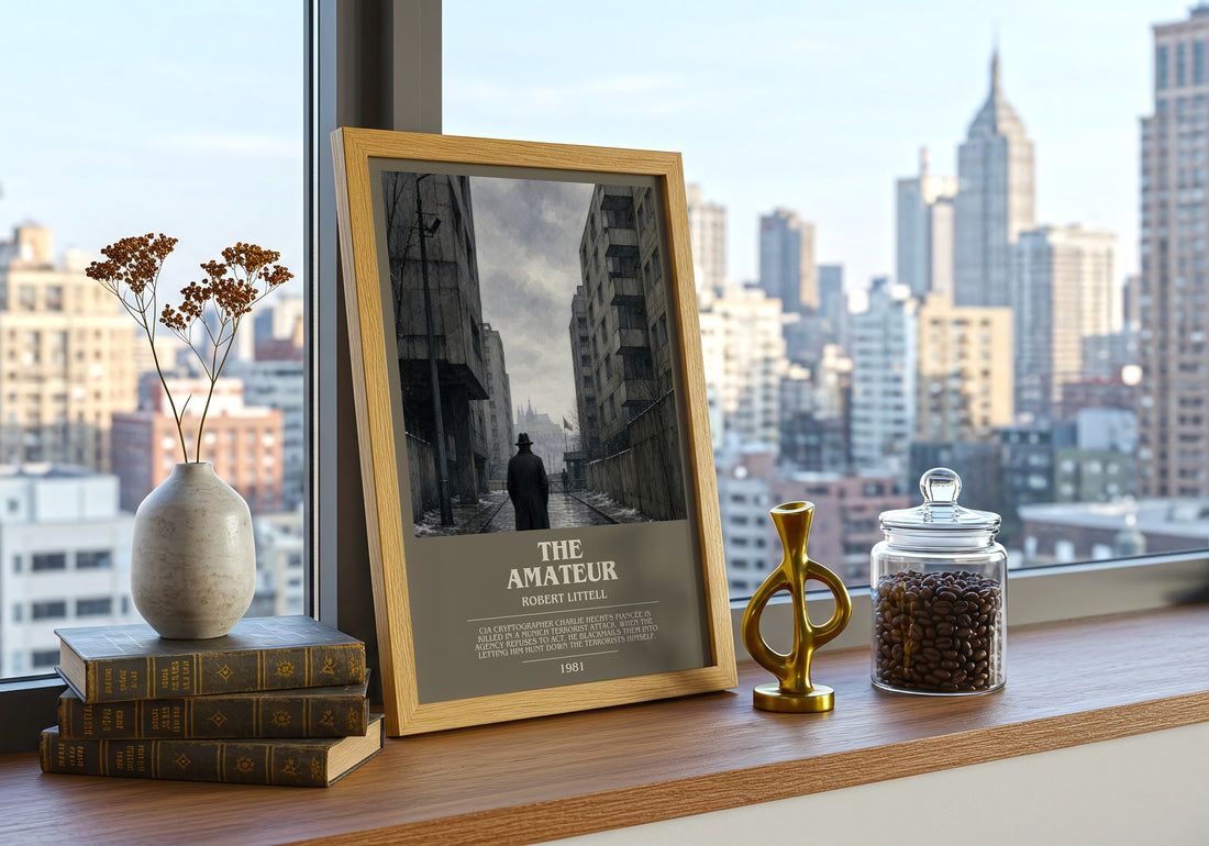 The Amateur bookish print framed by window – literary home decor