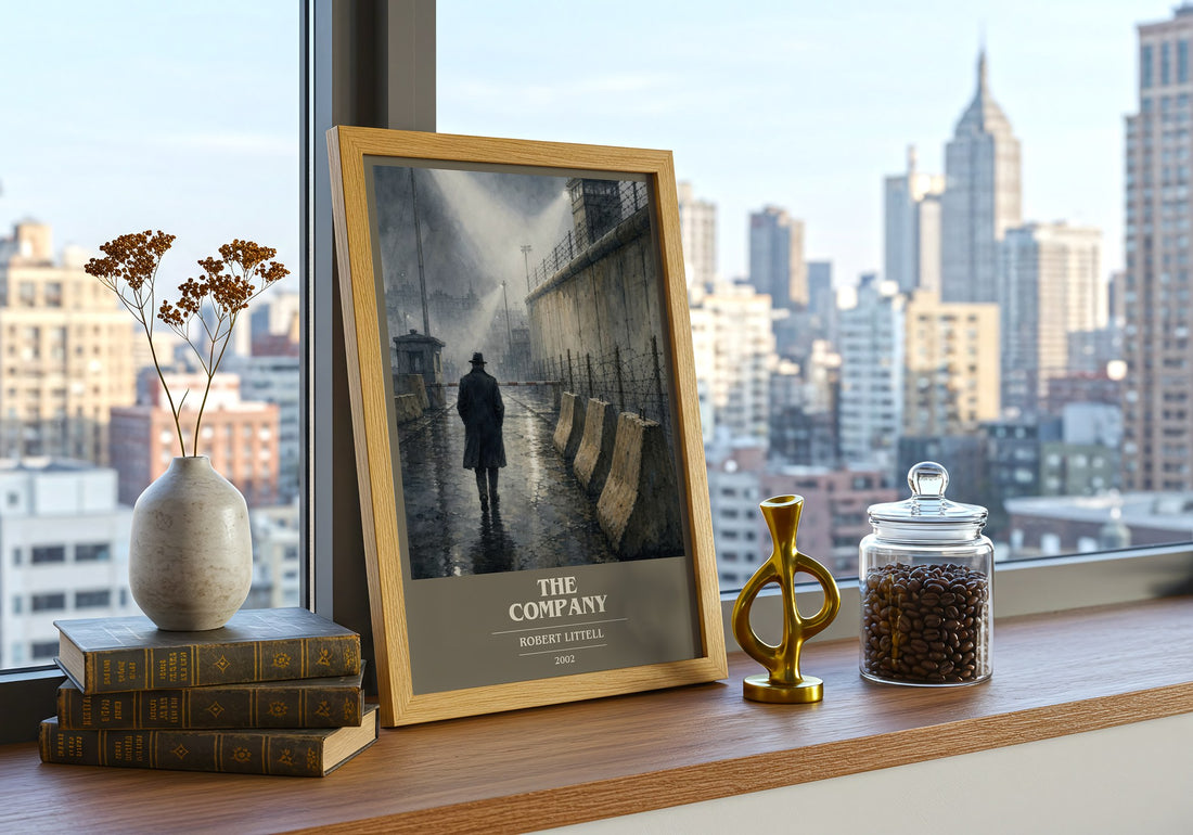 The Company book cover print framed by window – literary home decor