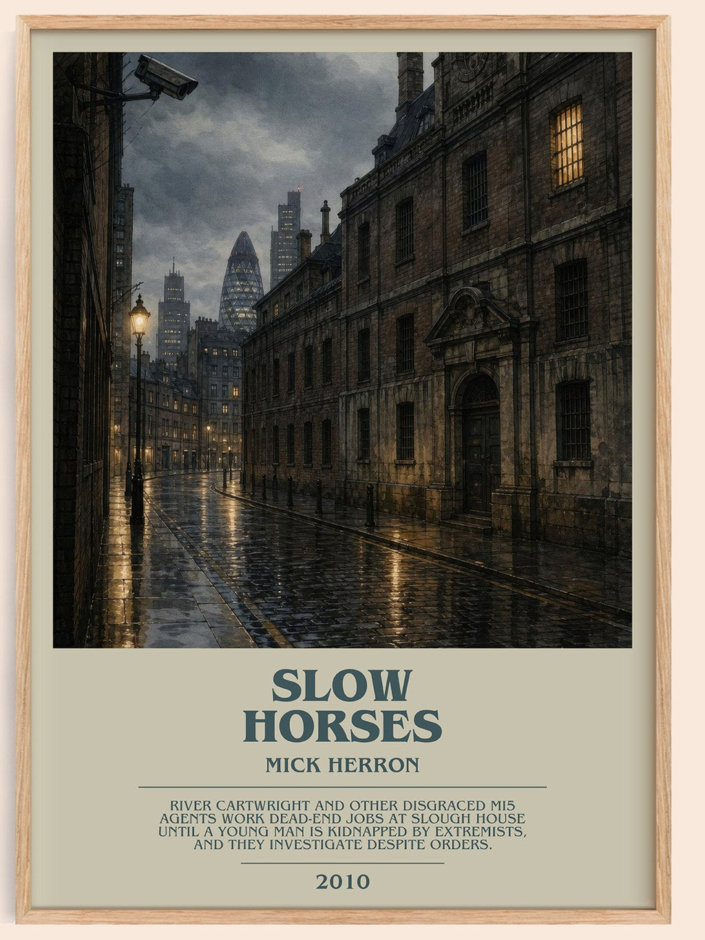 Slow Horses bookish book poster by Mick Herron – framed literary art print