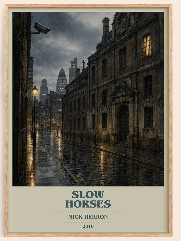 Slow Horses book cover book poster by Mick Herron – framed literary art print