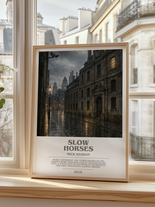 Slow Horses bookish poster colour and style options – Mick Herron book art