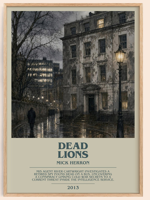 Dead Lions bookish book poster by Mick Herron – framed literary art print