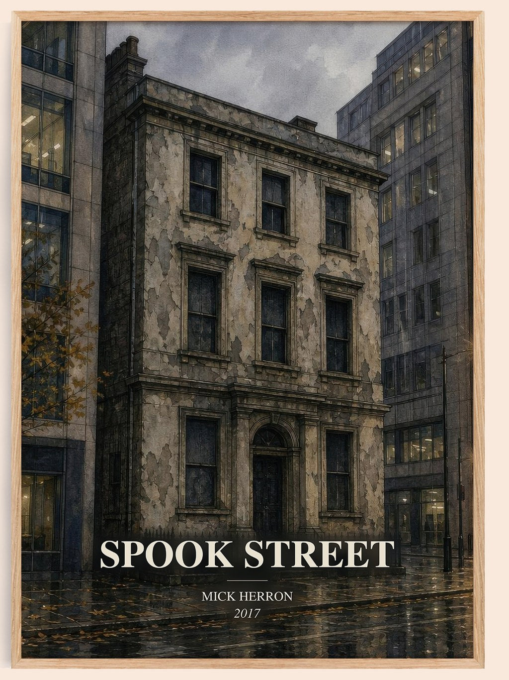 Spook Street watercolour book poster by Mick Herron – framed literary art print