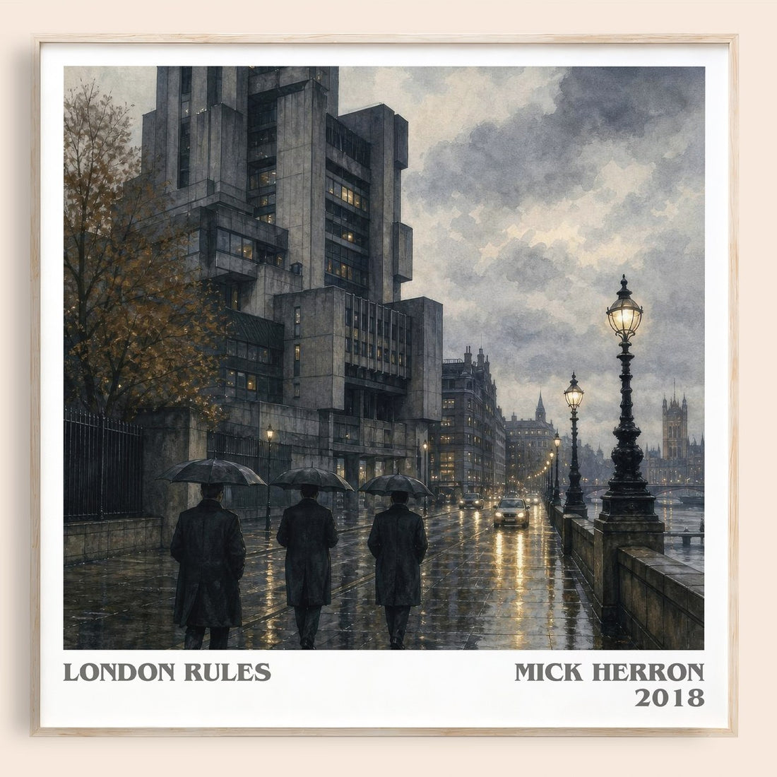 London Rules literary book poster by Mick Herron – framed literary art print