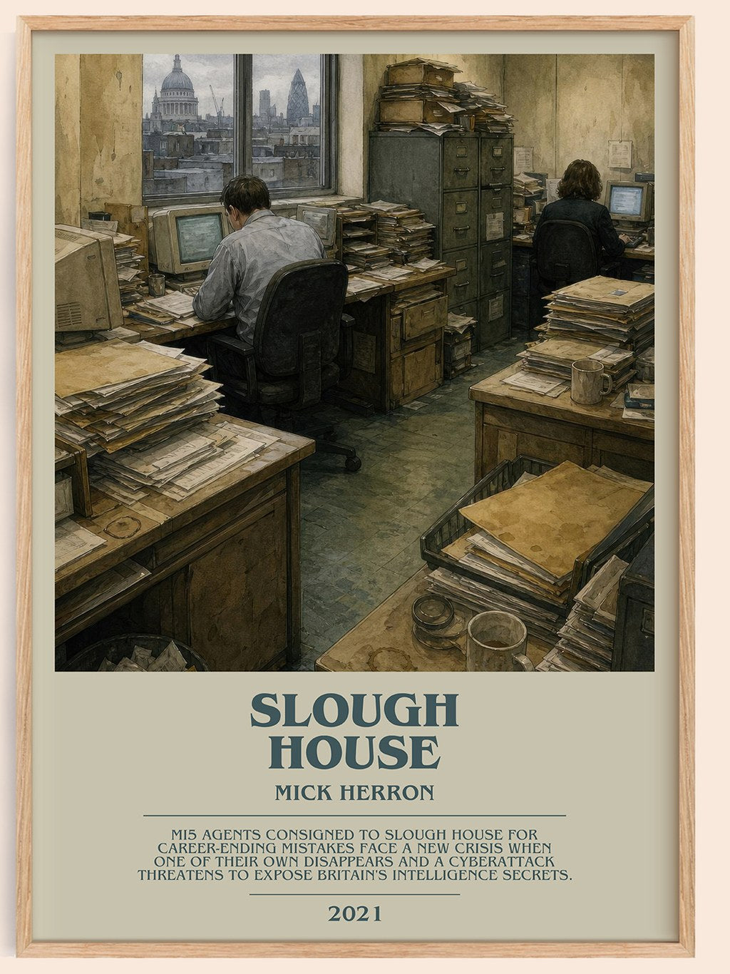 Slough House bookish book poster by Mick Herron – framed literary art print