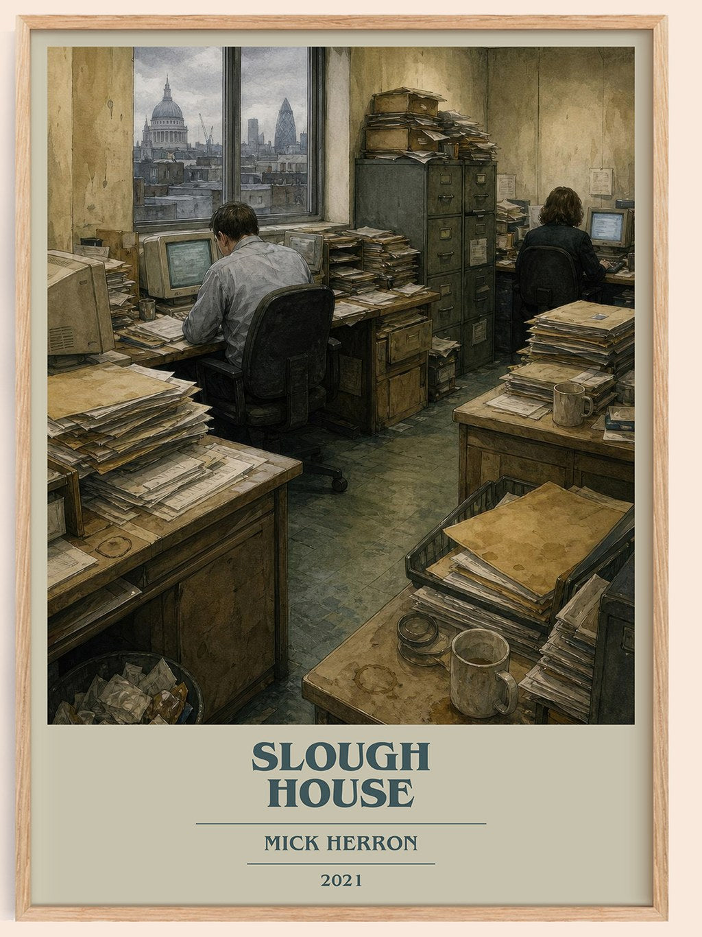 Slough House book cover book poster by Mick Herron – framed literary art print