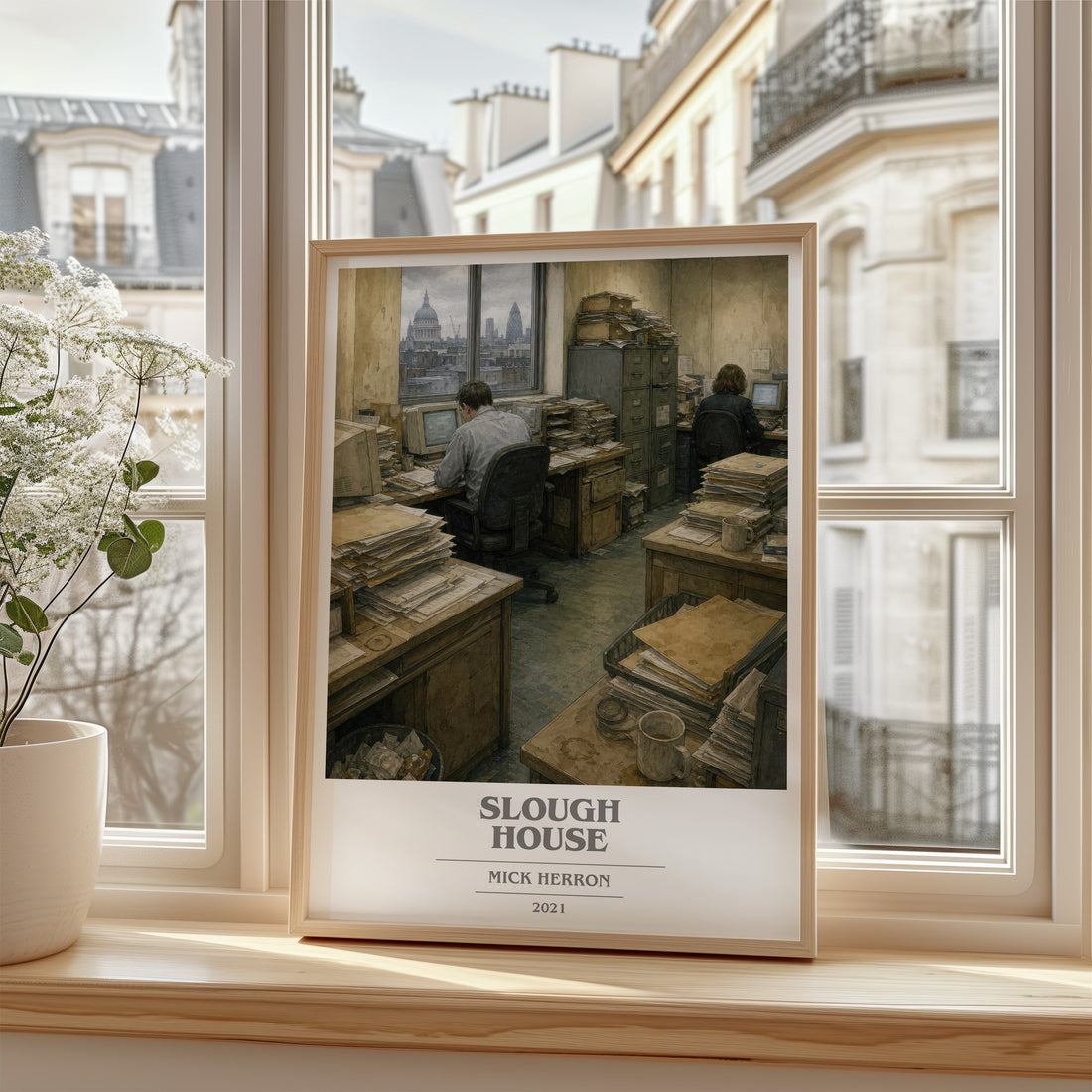 Slough House book cover poster colour and style options – Mick Herron book art (mockup)