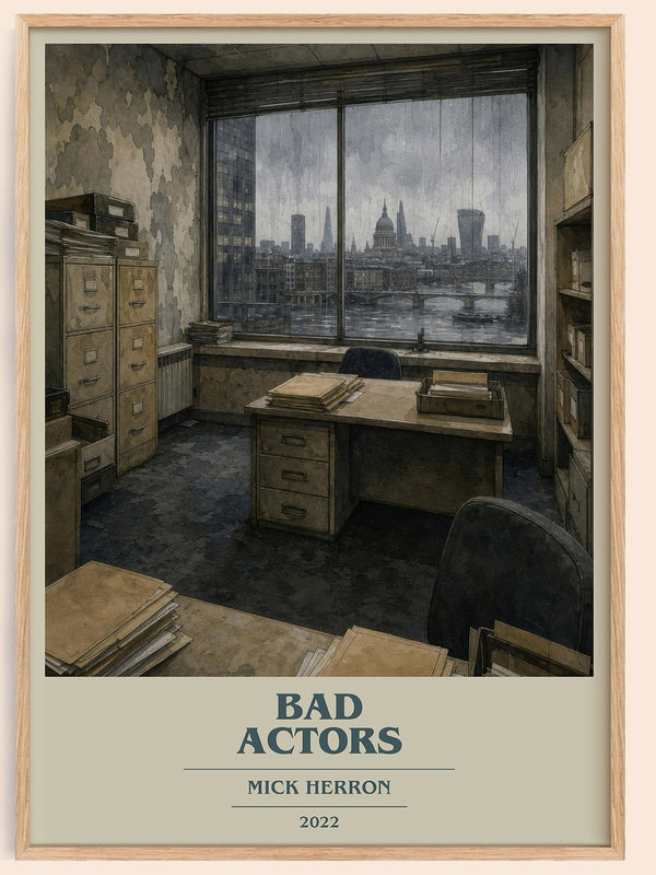 Bad Actors book cover book poster by Mick Herron – framed literary art print