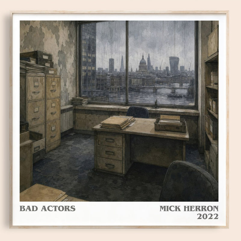 Bad Actors literary book poster by Mick Herron – framed literary art print