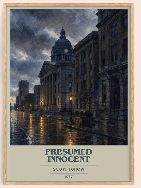 Presumed Innocent book cover book poster by Scott Turow – framed literary art print