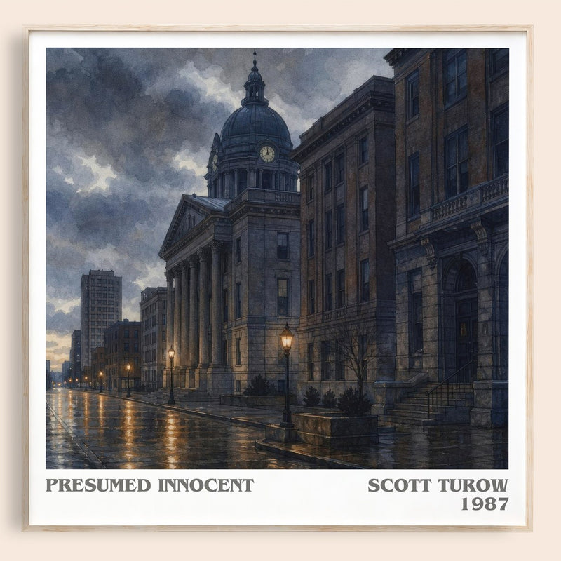 Presumed Innocent literary book poster by Scott Turow – framed literary art print