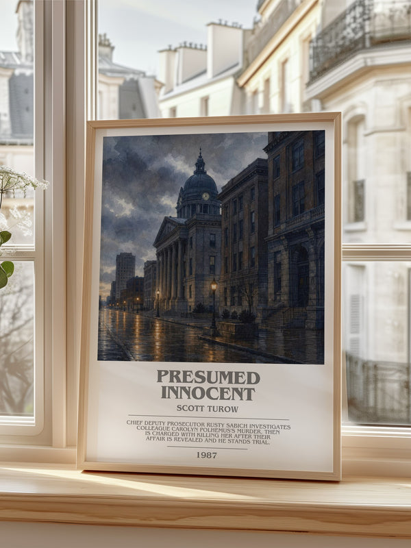 Presumed Innocent bookish poster colour and style options – Scott Turow book art