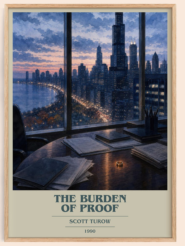 The Burden of Proof book cover book poster by Scott Turow – framed literary art print