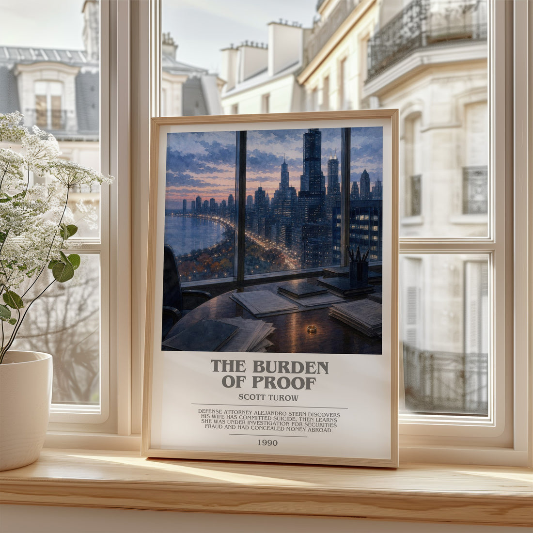 The Burden of Proof bookish poster colour and style options – Scott Turow book art (mockup)