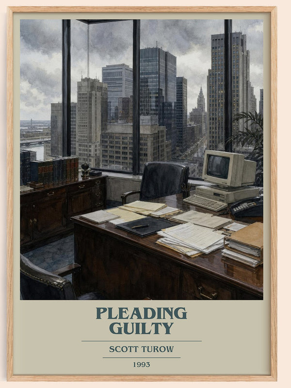 Pleading Guilty book cover book poster by Scott Turow – framed literary art print