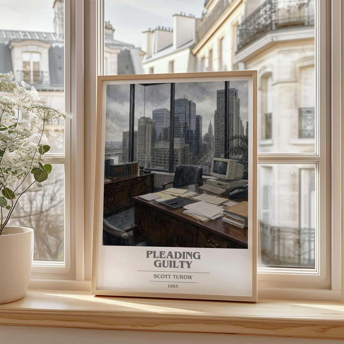 Pleading Guilty book cover poster colour and style options – Scott Turow book art (mockup)