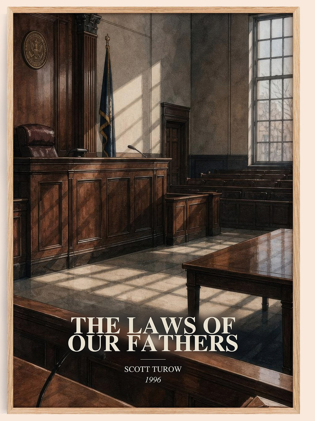 The Laws of Our Fathers watercolour book poster by Scott Turow – framed literary art print