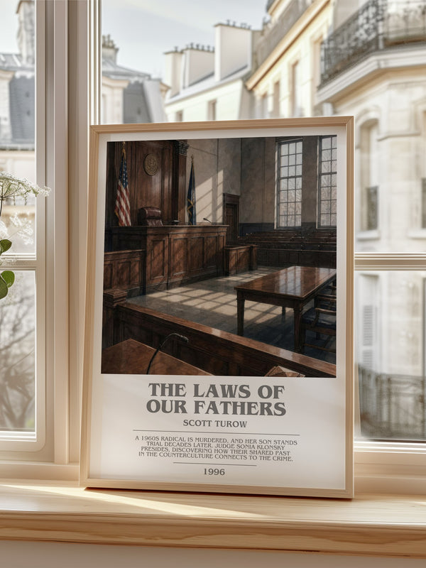 The Laws of Our Fathers bookish poster colour and style options – Scott Turow book art