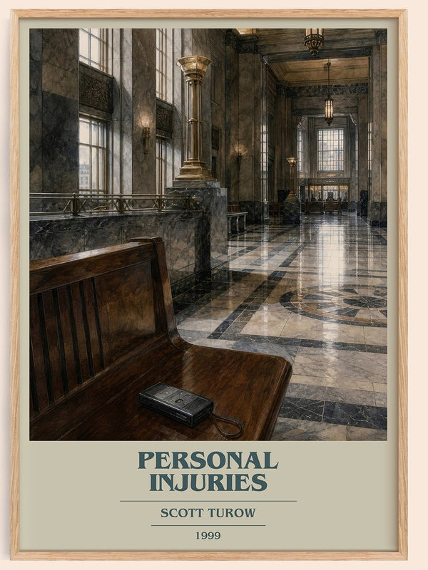 Personal Injuries book cover book poster by Scott Turow – framed literary art print
