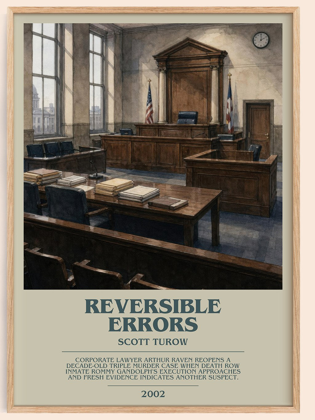 Reversible Errors bookish book poster by Scott Turow – framed literary art print