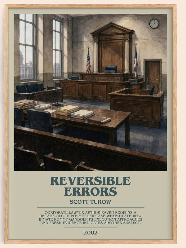 Reversible Errors bookish book poster by Scott Turow – framed literary art print