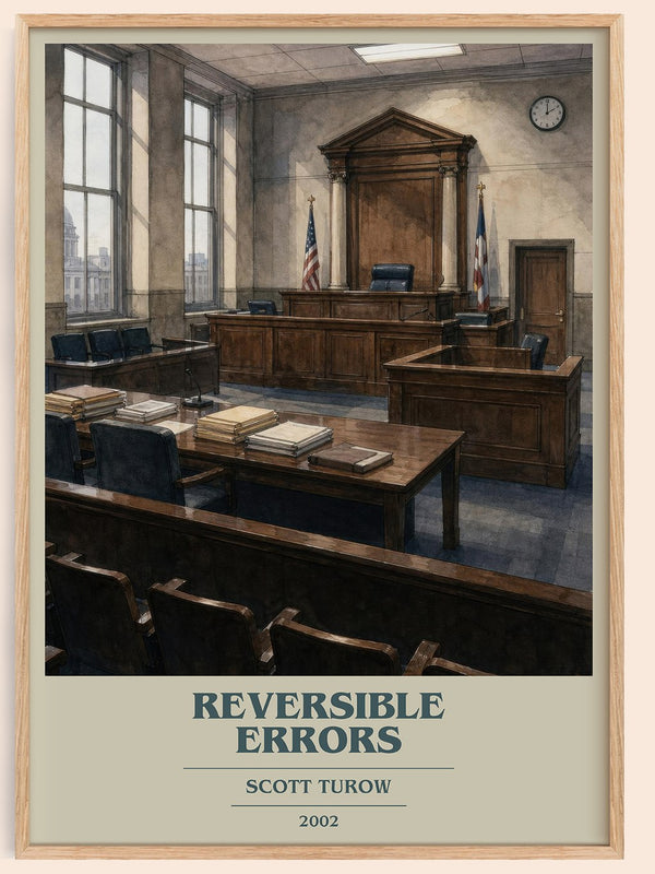 Reversible Errors book cover book poster by Scott Turow – framed literary art print