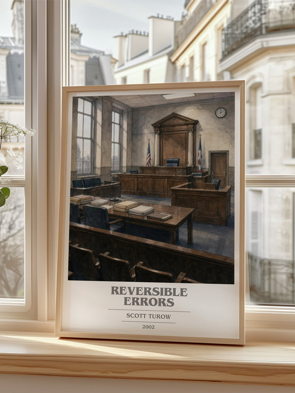 Reversible Errors book cover poster colour and style options – Scott Turow book art